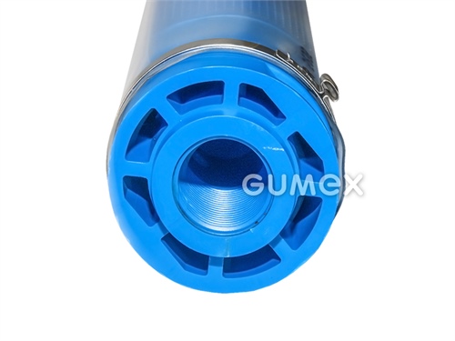 Membránový difúzor komplet PRO2 AIR Pre-PUR 601, DN 64,5mm, dĺžka 570mm, vnútorný závit G 3/4", nosná časť (PP, modrý), návlek (PU, transparentný), upevňovacie spony (nerezová oceľ)